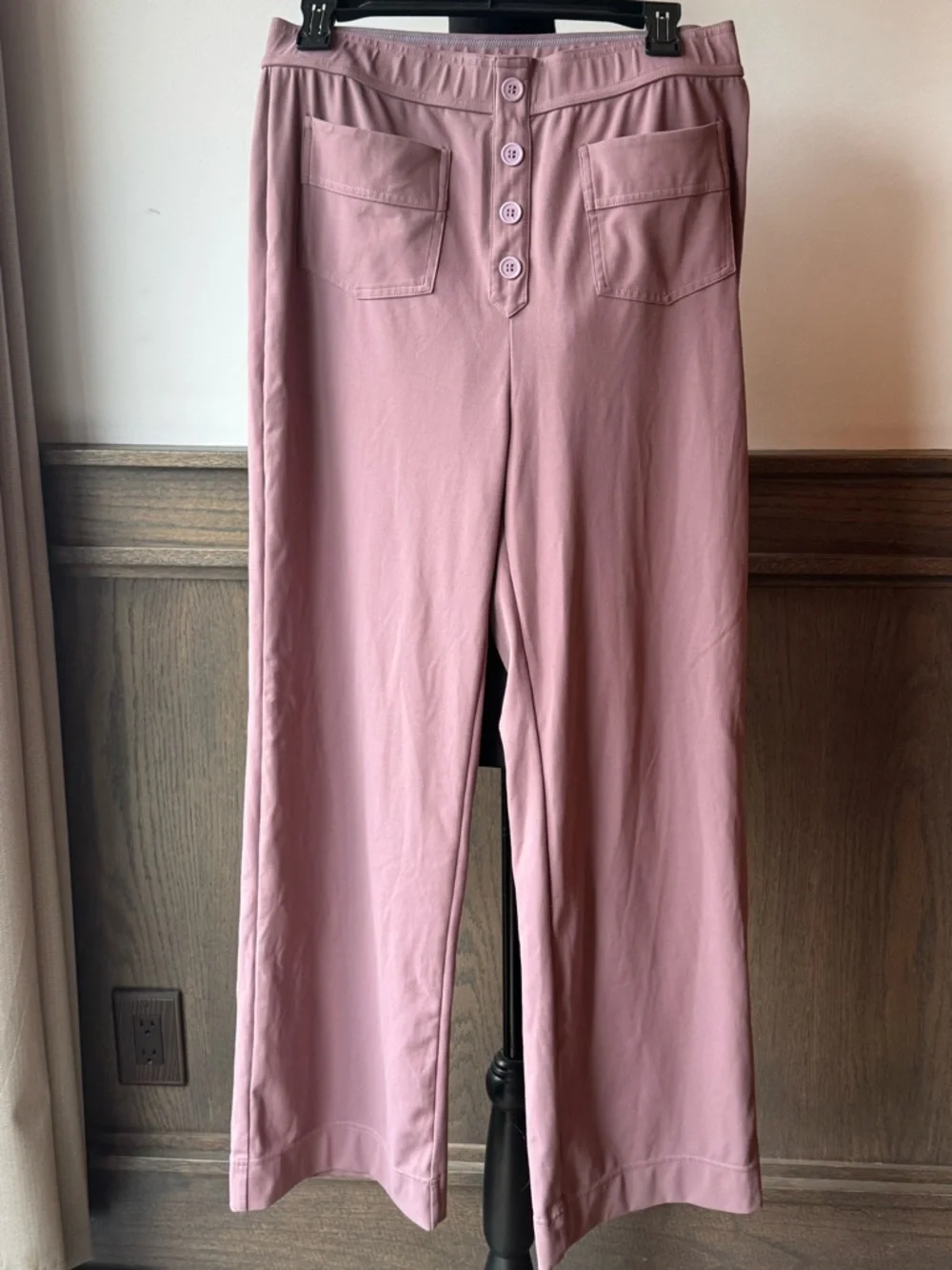 Halara day stretch High-Waist Lavender Wide-Leg Pants with Pockets L - Picture 4 of 6